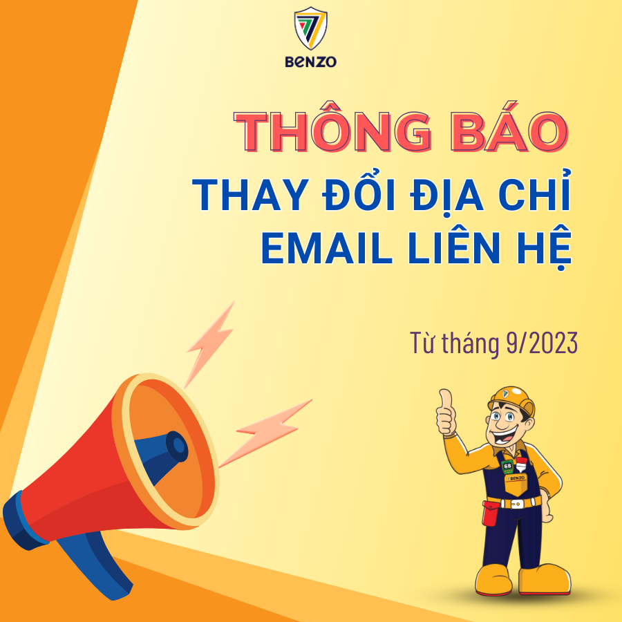 Thông báo thay đổi địa chỉ email liên hệ với Benzo