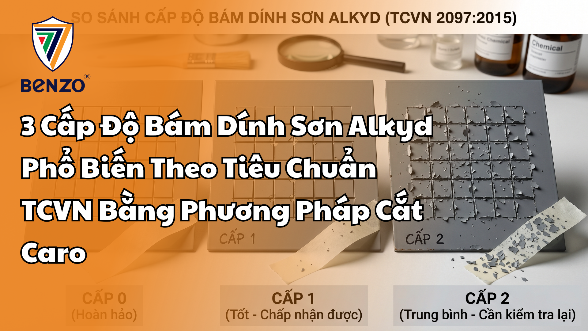 3 Cấp Độ Bám Dính Sơn Alkyd Phổ Biến Theo Tiêu Chuẩn TCVN Bằng Phương Pháp Cắt Caro