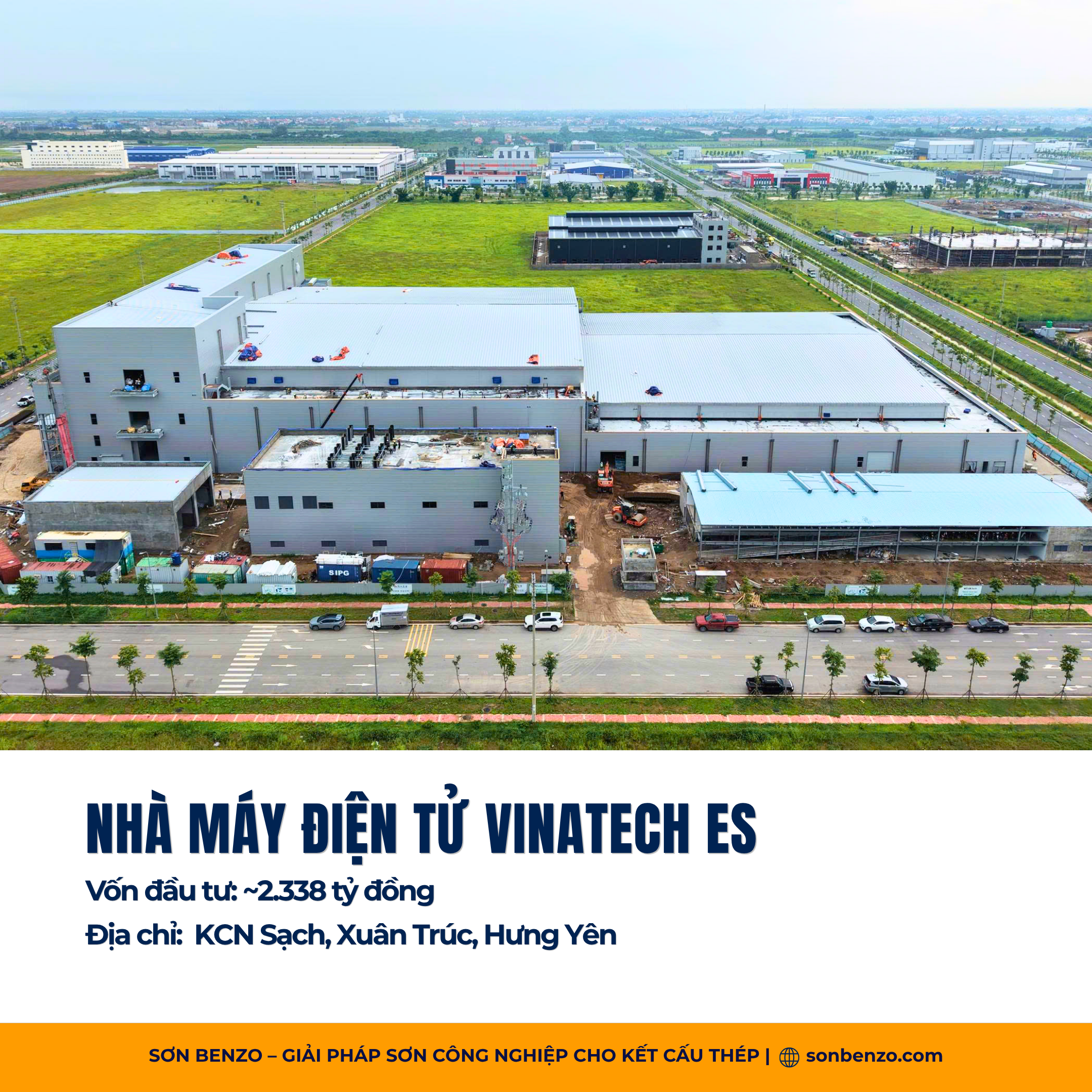 Nhà Máy Điện Tử Vinatech ES – Hơn 2.000 Tấn Kết Cấu Thép