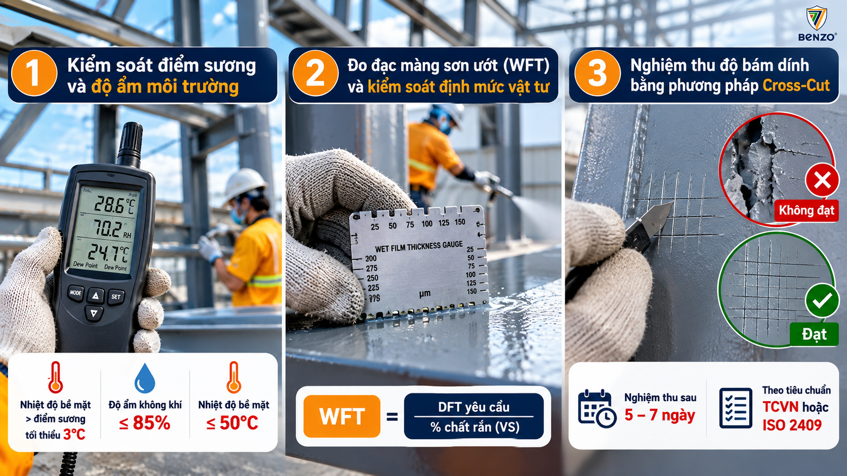 Hệ Sơn Kết Cấu Thép Chống Ăn Mòn C4 C5: 3 Tiêu Chuẩn Cho Nhà Xưởng Ven Biển Mà Chủ Đầu Tư Cần Biết 3 Quy Trình Thi Công Và Nghiệm Thu Hệ Sơn Kết Cấu Thép Chống Ăn Mòn C4 C5