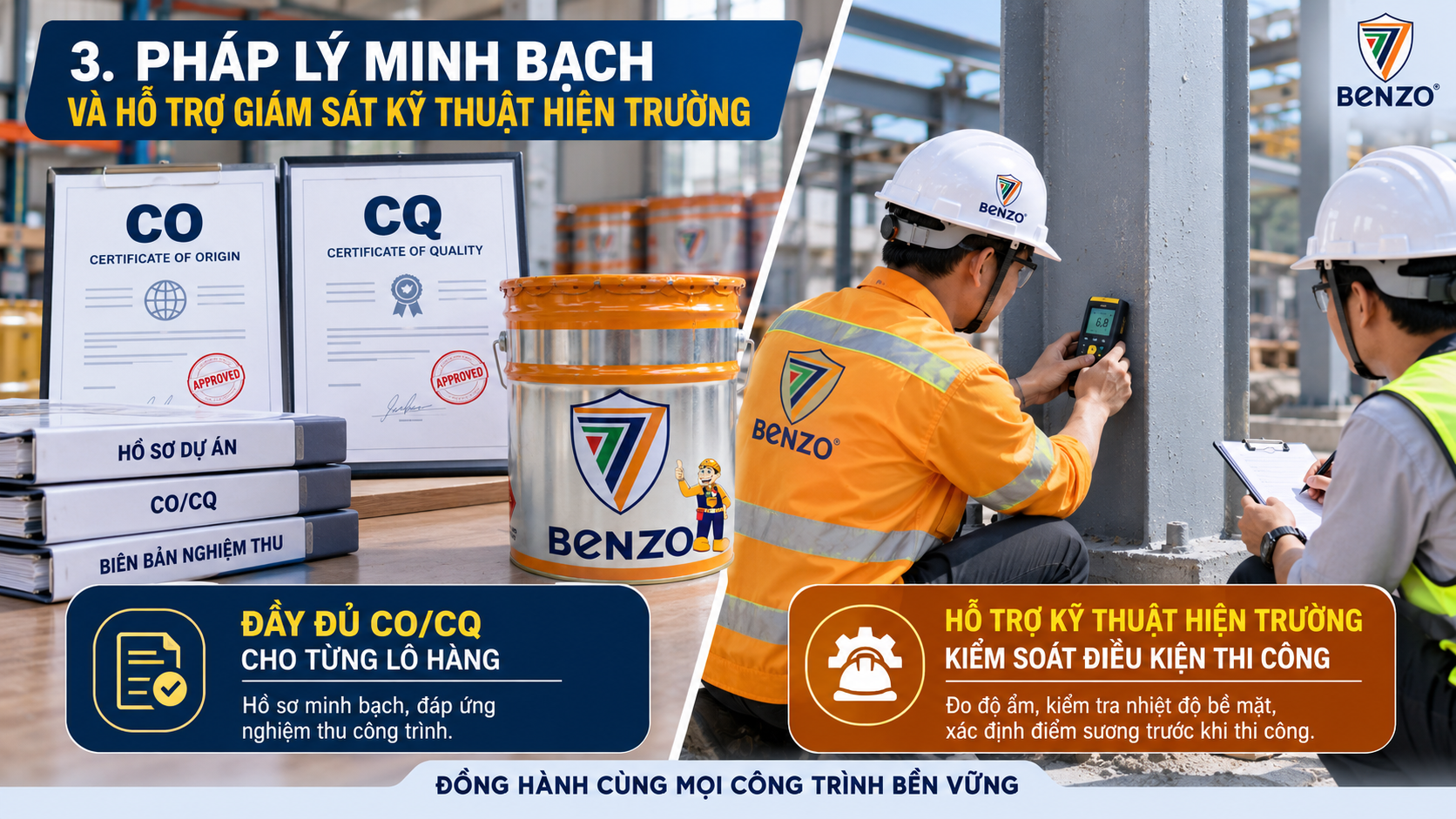 Pháp lý minh bạch và hỗ trợ giám sát kỹ thuật hiện trường