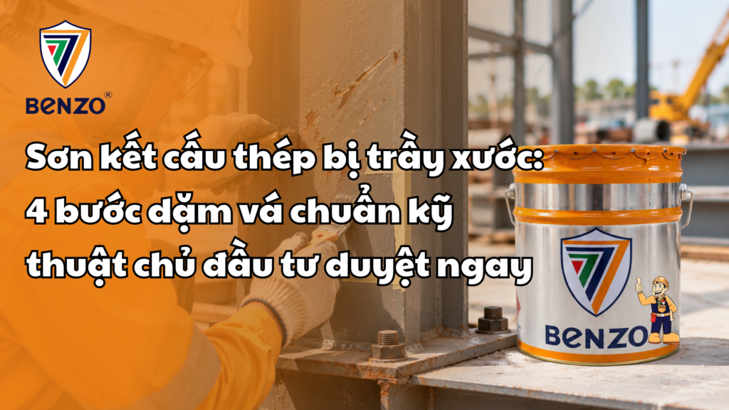 Sơn kết cấu thép bị trầy xước: 4 bước dặm vá chuẩn kỹ thuật chủ đầu tư duyệt ngay